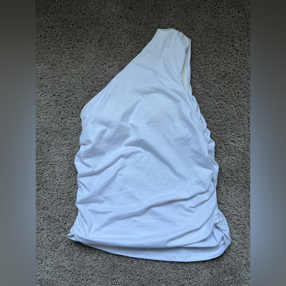 Klassy Network one shoulder white top small